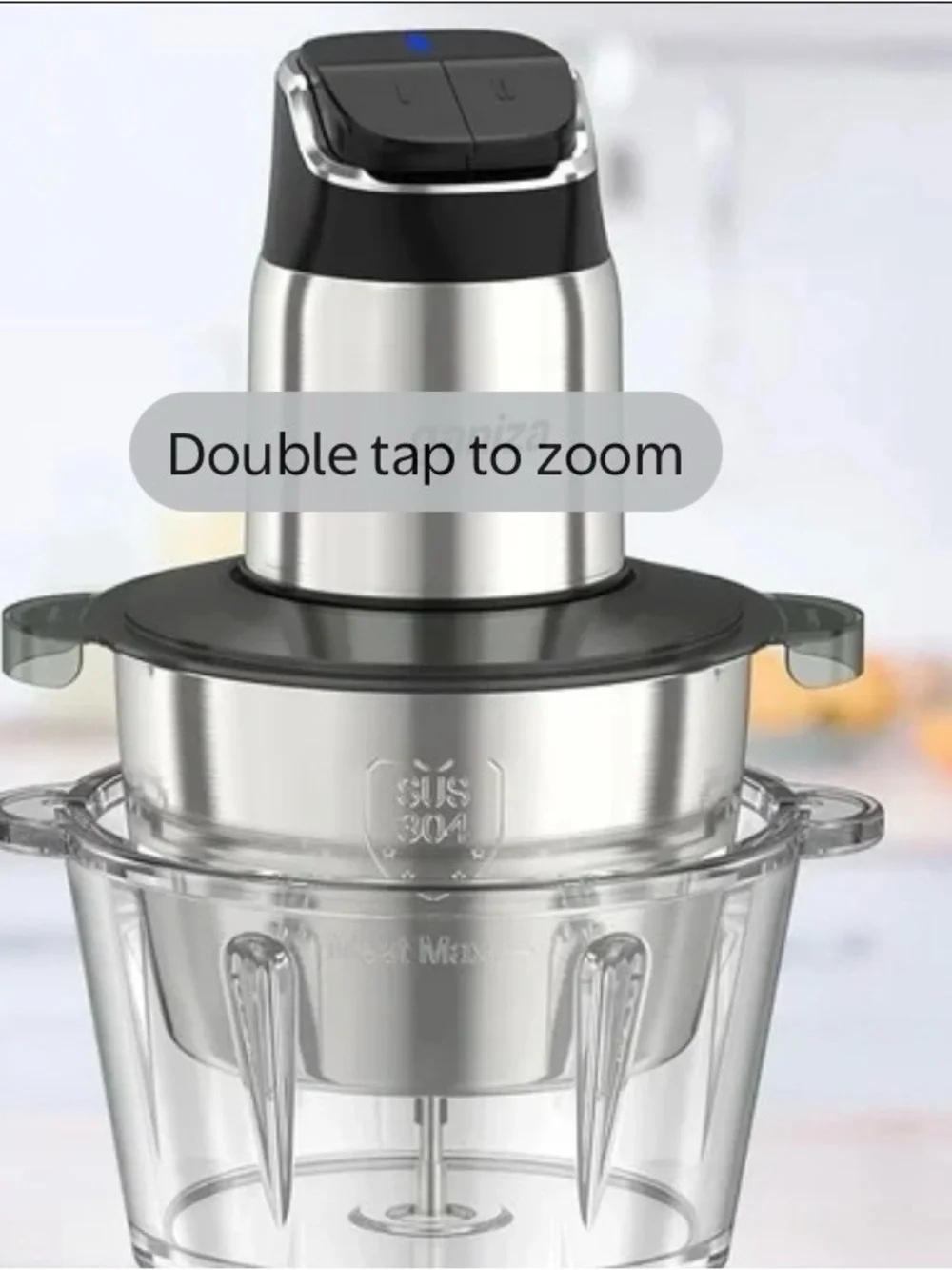 Stainless Steel Electric Meat Grinder Chopper - Black/Clear